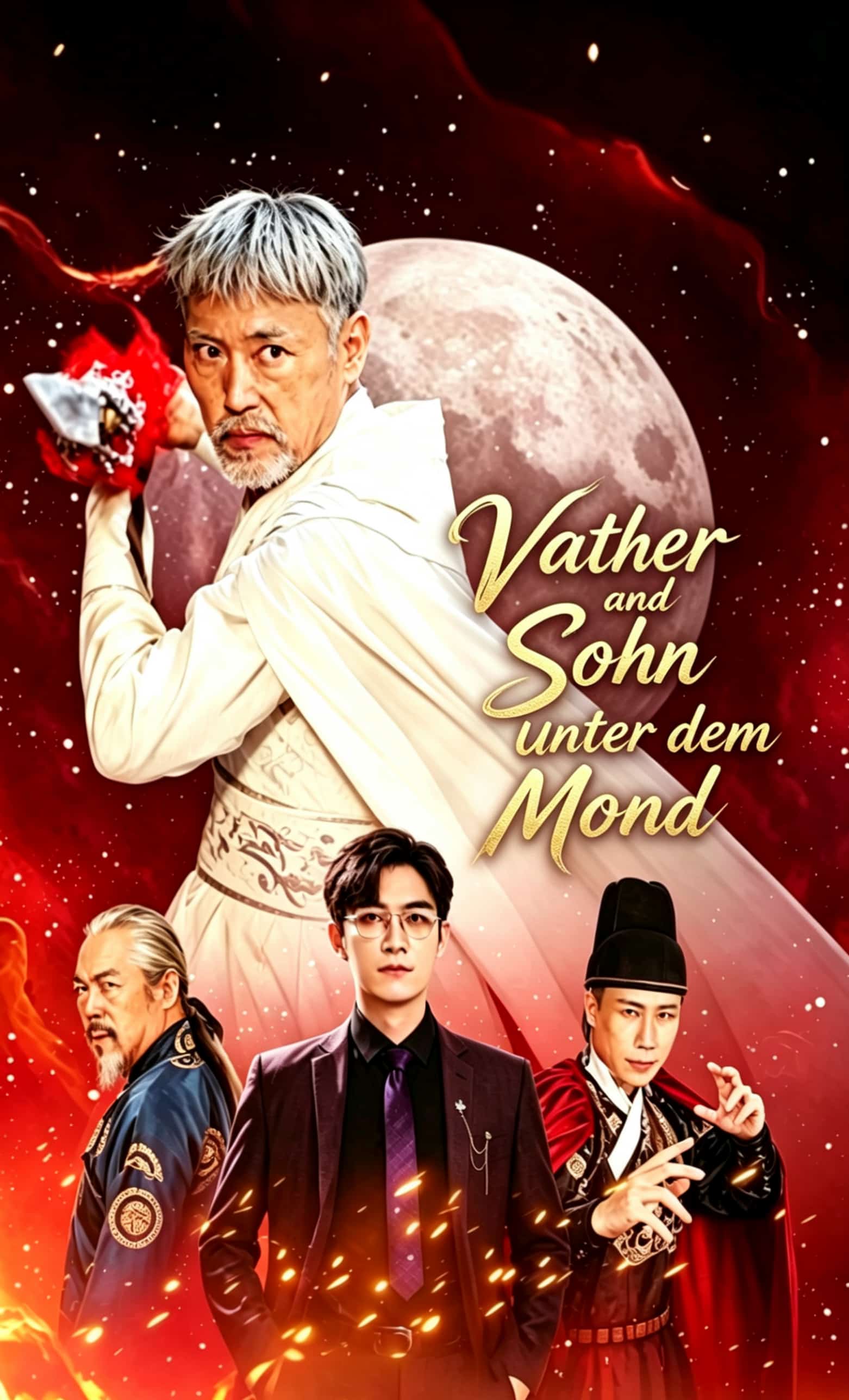 Vater und Sohn unter dem Mond